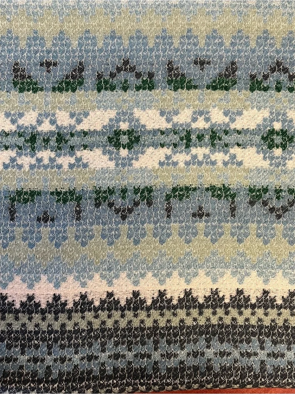 J. Jill Infinity Scarf Fair Isle Knit Fringe Blue Teal Green Fairy New With Tags
